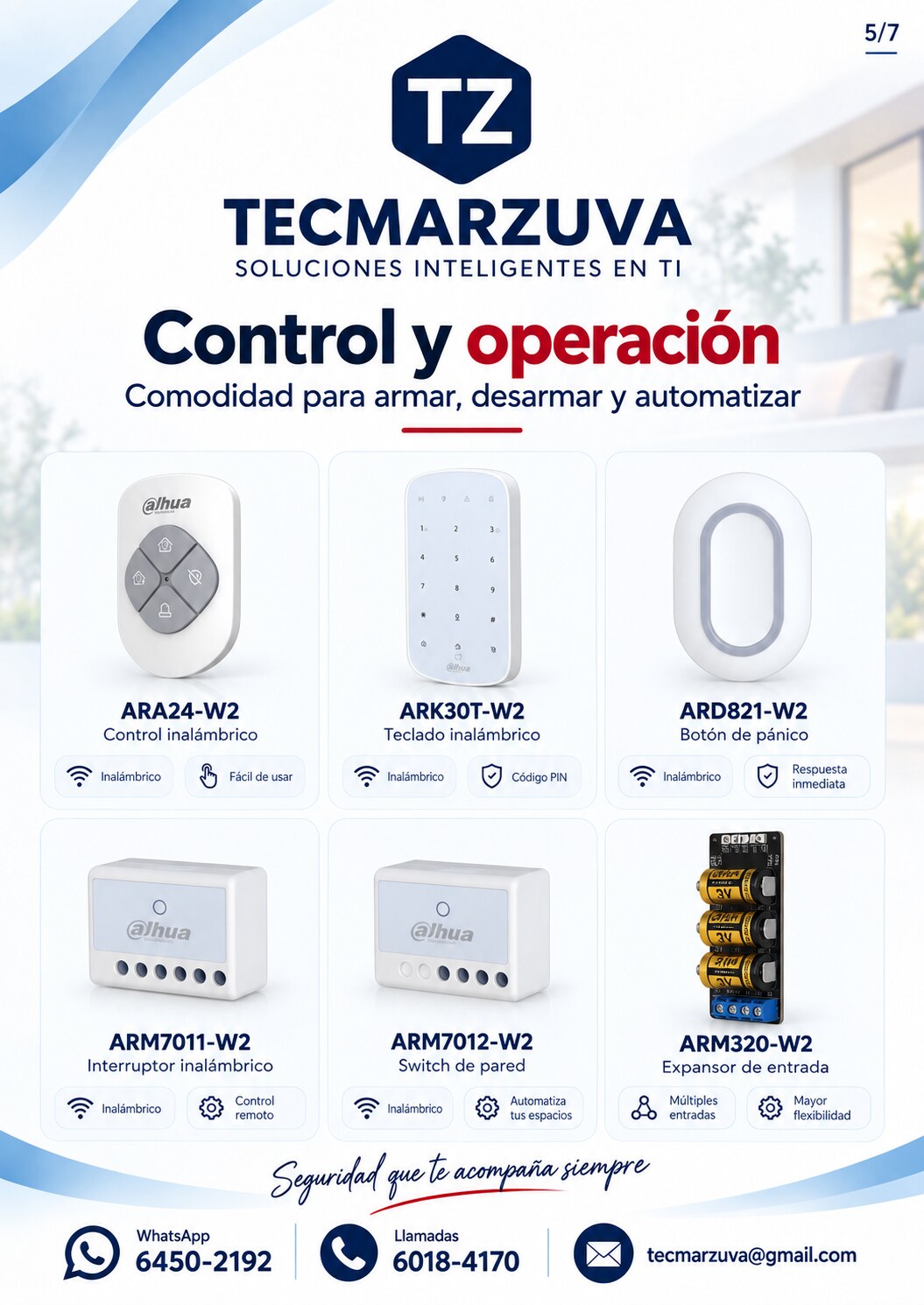 Controles y accesorios de alarma Dahua